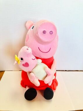 Peppa Big Big Sister Holding Evie 14in Plush 2025 Read